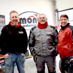 mono motorcycles & vehicle security Proprietor Daniel Morris with Andy Parrot & Sarah Parrott