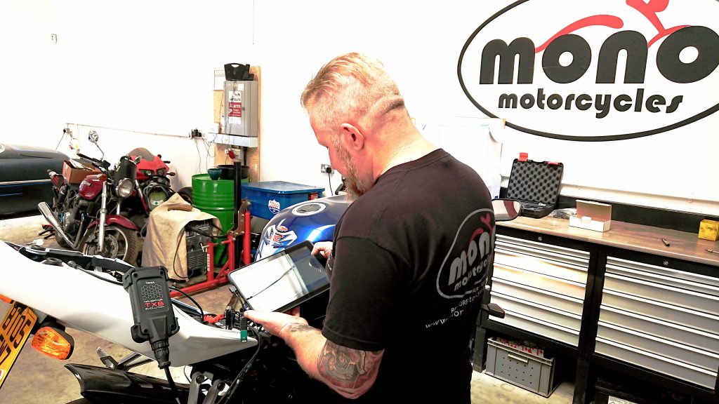 mono motorcycles now offers motorcycle fault code diagnostics & service light indicator reset for all major motorcycle manufacturers.