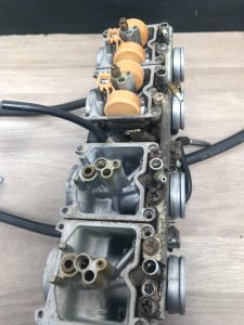  Due to the nature of the age of the motorcycle, mono motorcycles did advise the customer that some of the components inside the carbs were deteriorating. The customer didn't at this point want the components replaced, but was happy to see the carbs so clean.