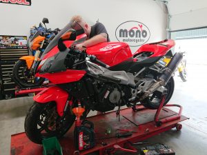 With the service complete, the Aprilia was ridden to the MOT station & passed with flying colours