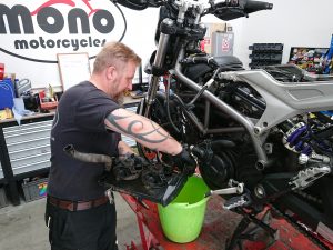 Motorcycle service: Coolant levels are checked & or replaced, dependant on the level of service undertaken.
