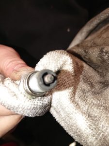 Upon removing the spark plugs, we found the electrode had disappeared on 1 cylinder.