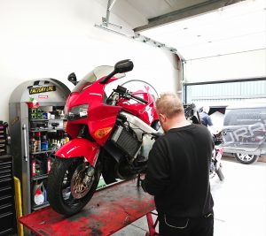 Our customer procured the parts himself, which also included a new battery & essential gaskets for when the VFR was rebuilt.