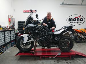 Once the rest of the service was completed, a full diagnostic sweep undertaken & the KTM rebuilt; a full 8 hours had passed from start to finish.