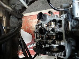As the KTM was in for a Major Service & valve clearance check, the next phase was to check & see if the valves were in tolerance.