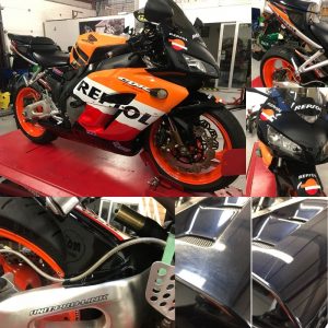 On Wednesday we welcomed a Repsol Repsol CBR1000RR for full machine detailing & seasonal protection.