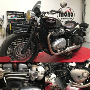 On Friday we had a very ‘Triumphant’ day with a Triumph Bobber joining us in the morning for an interim service